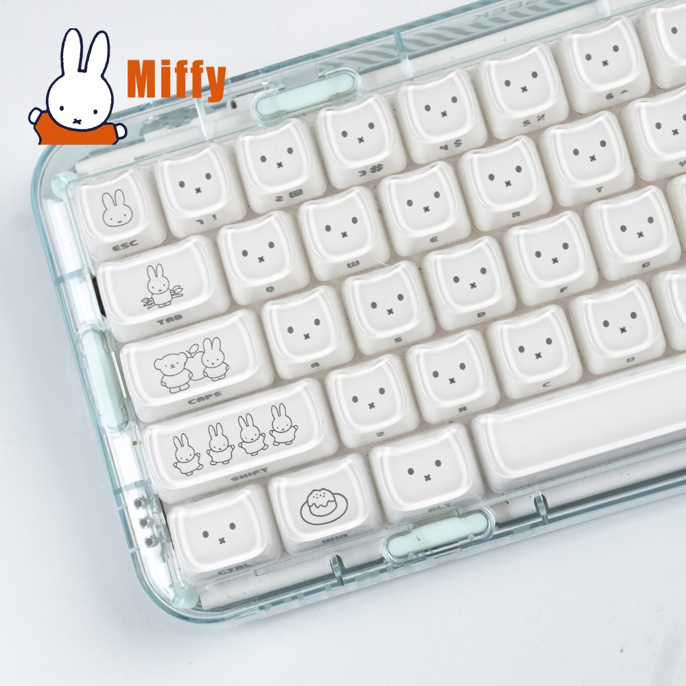 Kawaii Miffy Keycaps Cute Rabb - Gaming Accessories Aesthetic 评论和价格