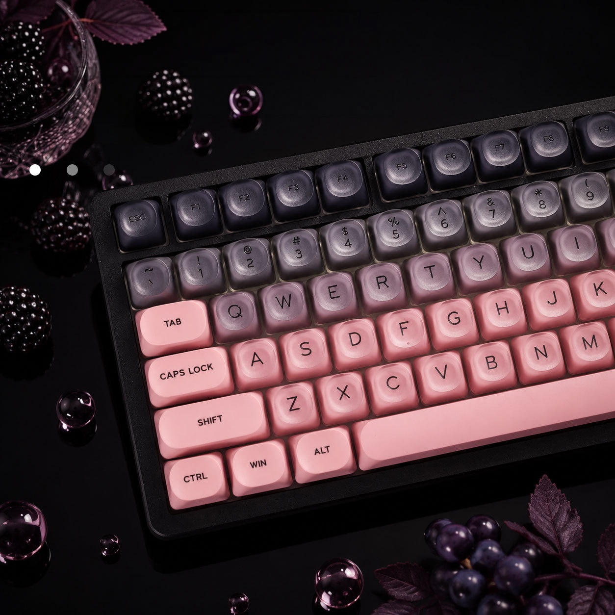 Black Pink Gradient Crystal Ke - Gaming Accessories Aesthetic 评论和价格