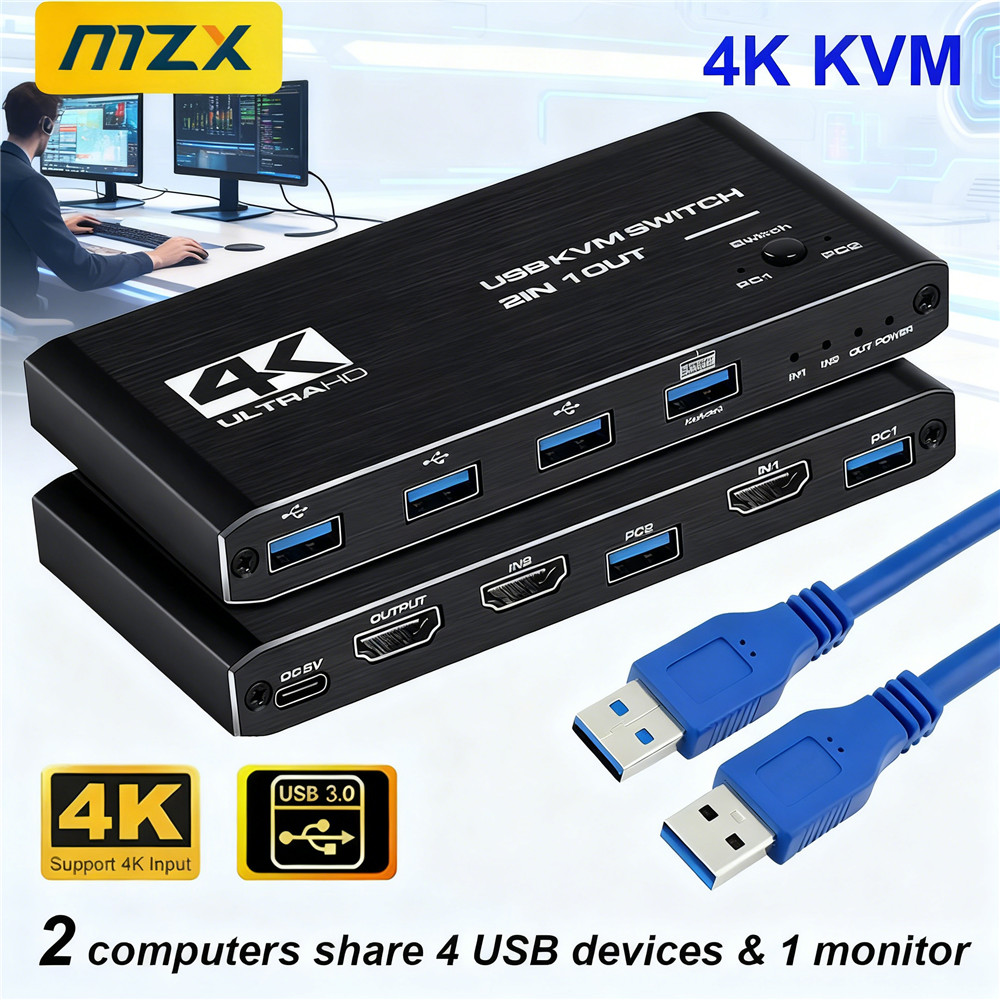 KVM Switch 4K 60Hz Switcher US - Gaming Accessories Rack 评论和价格