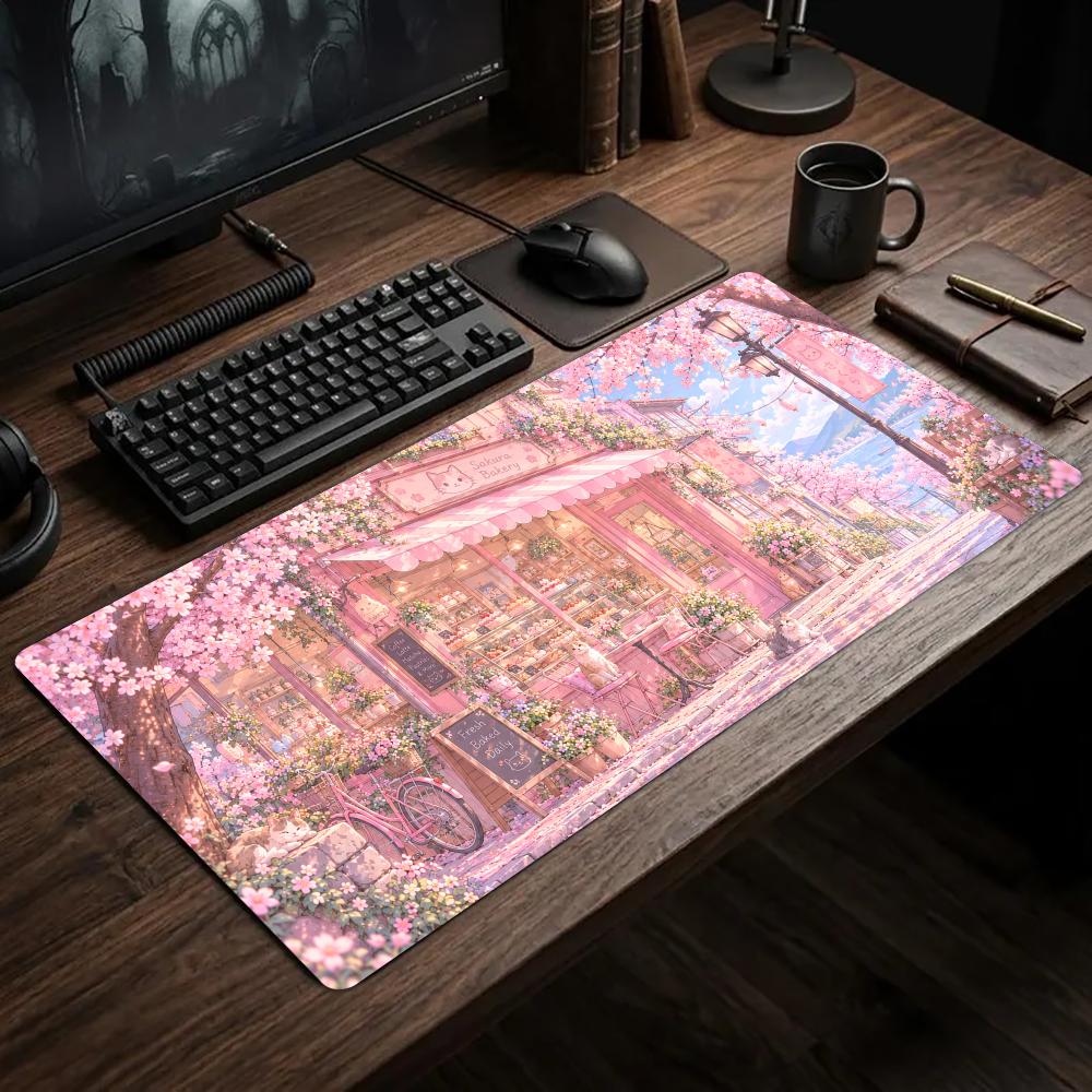 Cherry Blossom Shop Desk Mat T - Gaming Accessories Shop 评论和价格