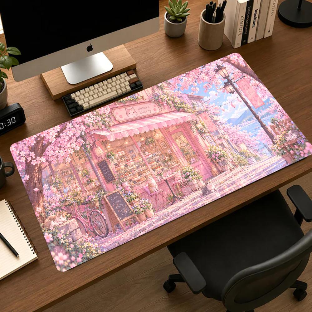 Cherry Blossom Shop Desk Mat T - Gaming Accessories Shop 评论和价格