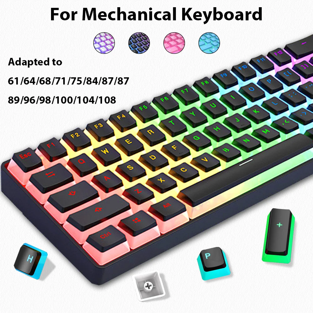 129 Keys Pudding Keycaps PBT D - Gaming Accessories Aesthetic 评论和价格