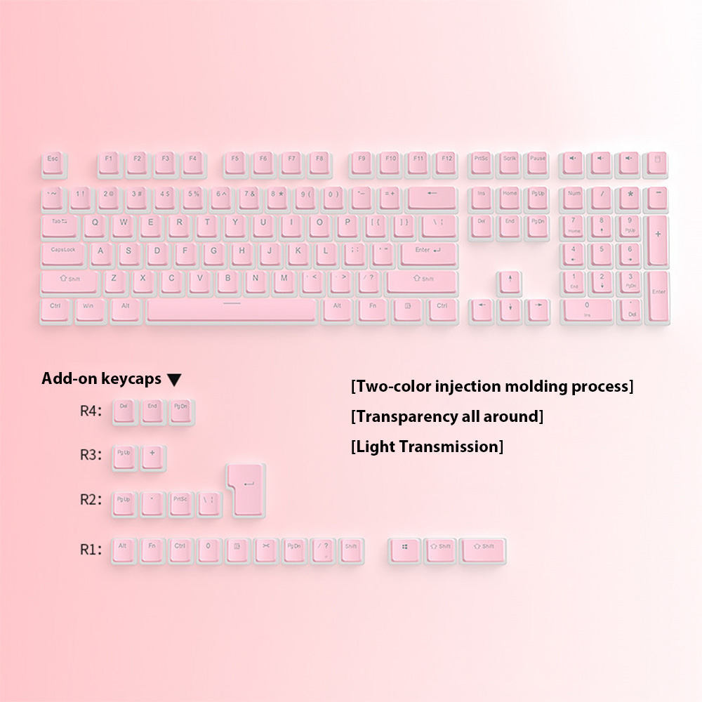 129 Keys Pudding Keycaps PBT D - Gaming Accessories Aesthetic 评论和价格