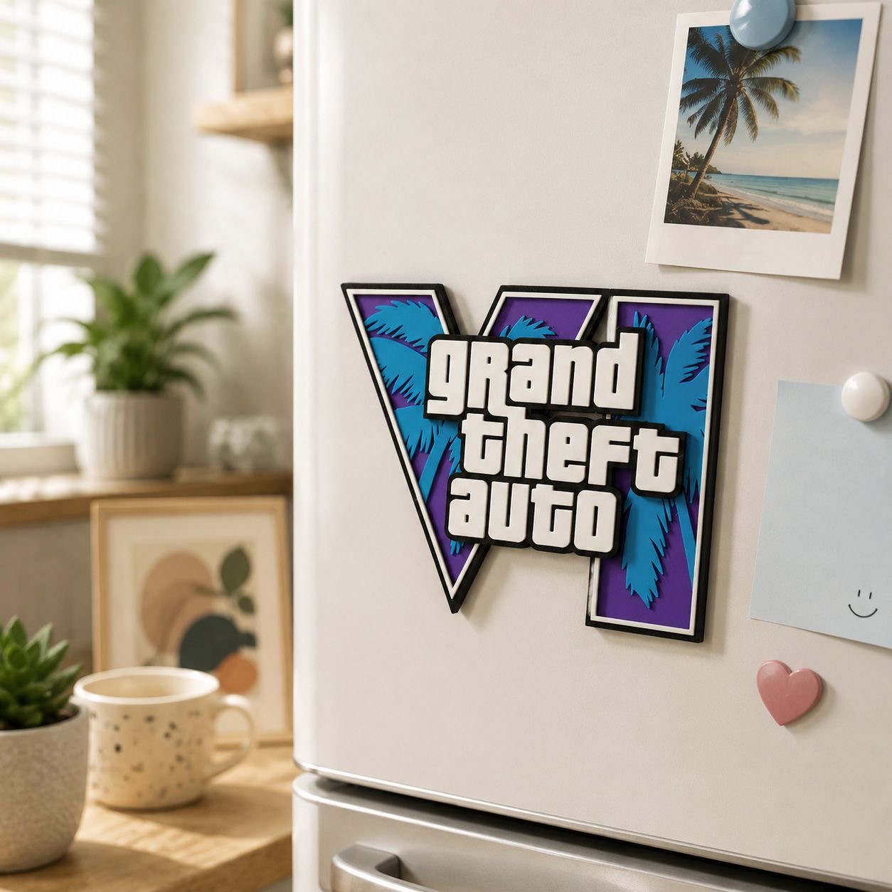 GTA6 3D Printed Logo Magnetic  - Gaming Accessories For Room 评论和价格
