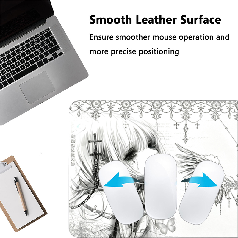 Leather Mousepad Black White A - Gaming Accessories Aesthetic 评论和价格